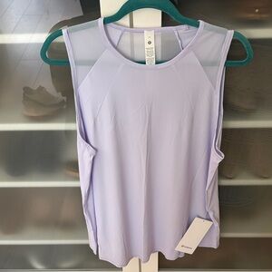 NWT lululemon athletica Mesh-Back Sculpt Tank serene blue 14